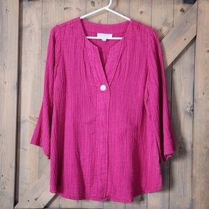J. Jill Pure Jill Organic Cotton Gauzy Top Medium